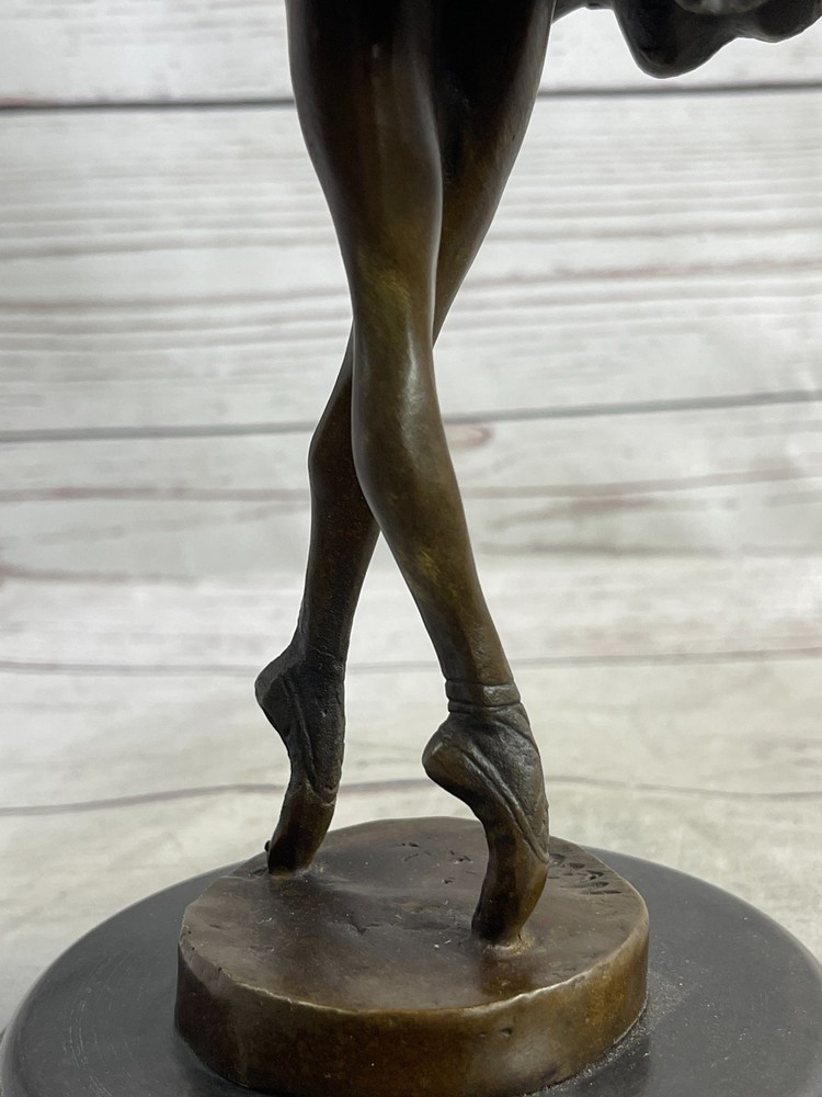 Signed Original Miguel Lopez(Milo) Prima Ballerina Genuine Solid Bronze Decor