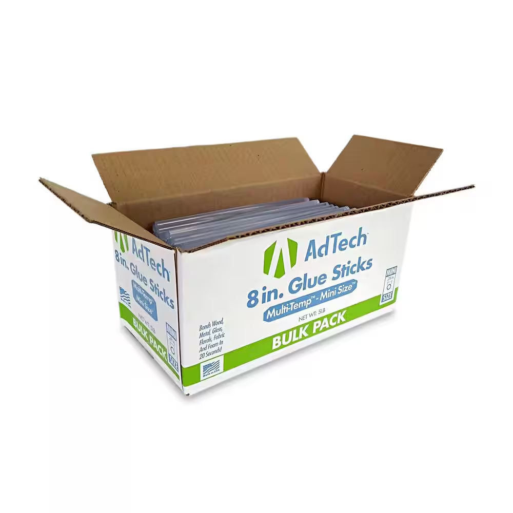 8 In. Mini Size Glue Sticks (5 Lbs. Bulk Pack) | Clear Inch Hot Adtech Lb