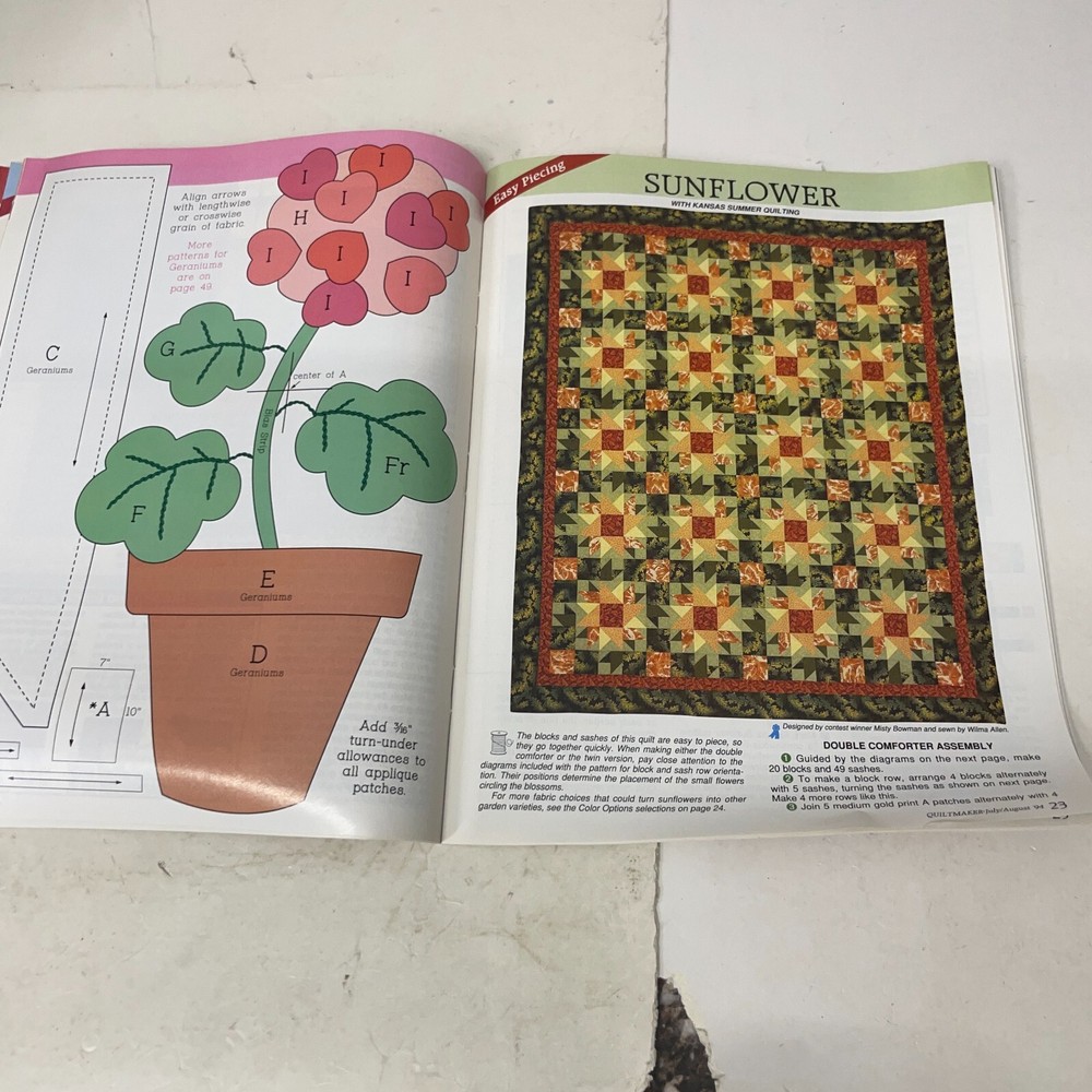 Quiltmaker Magazine July/Aug 1994 back issues Quilting 21 patterns