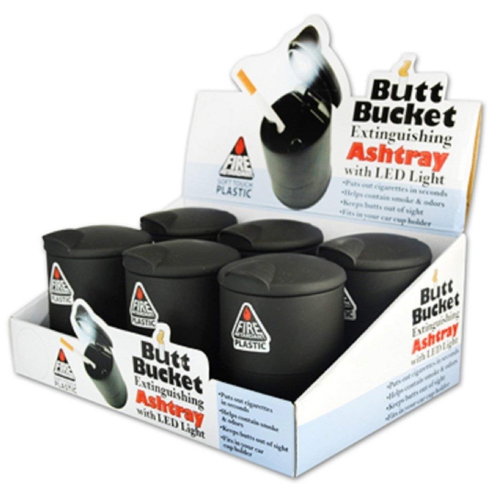 SOFT TOUCH BUTT BUCKET EXTINGGUISHING ASHTRAY W/ LED LIGHT - ONE ITEM