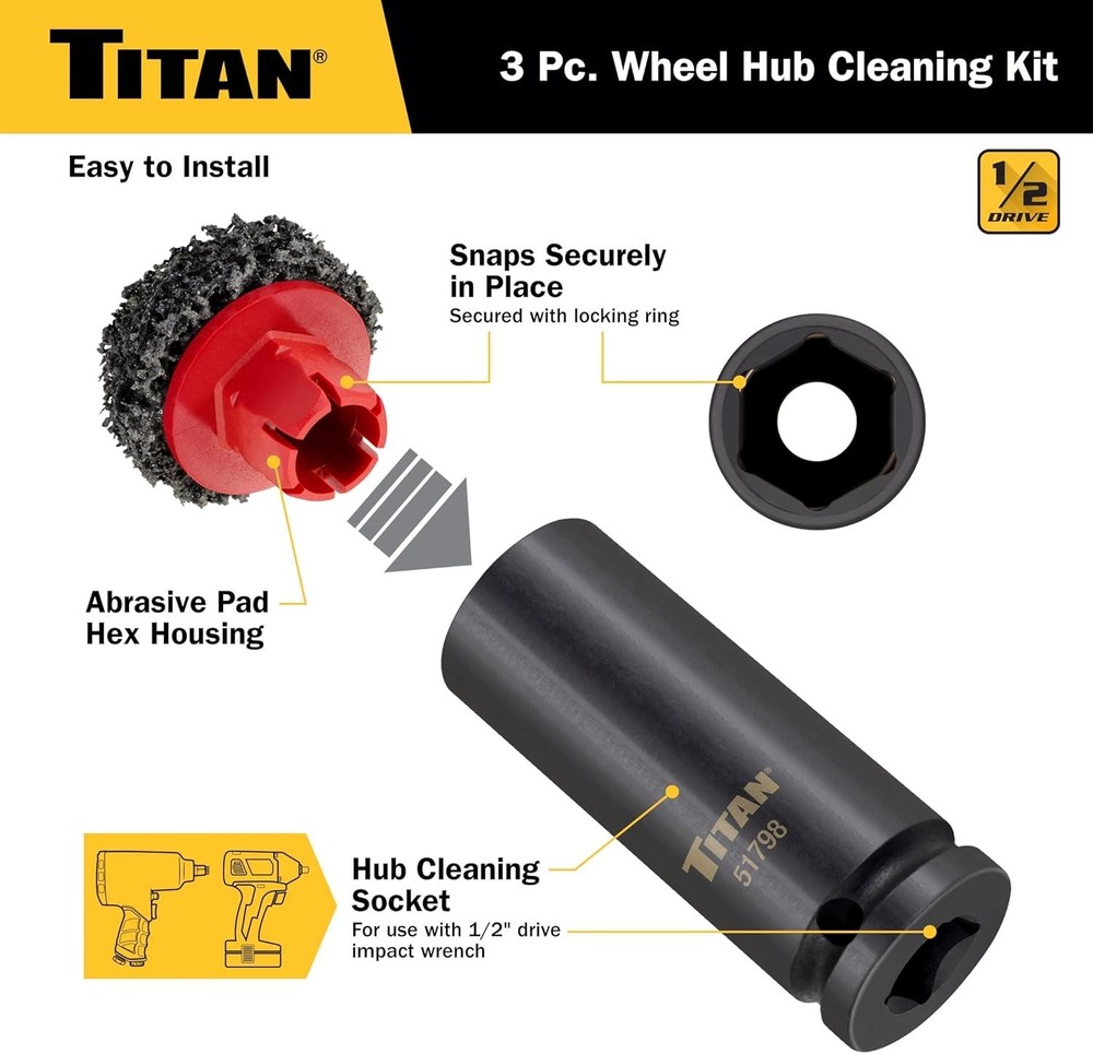 Kit, Includes 1/2-Inch Drive Impact Socket & Brake Disc Cleaning Pads
