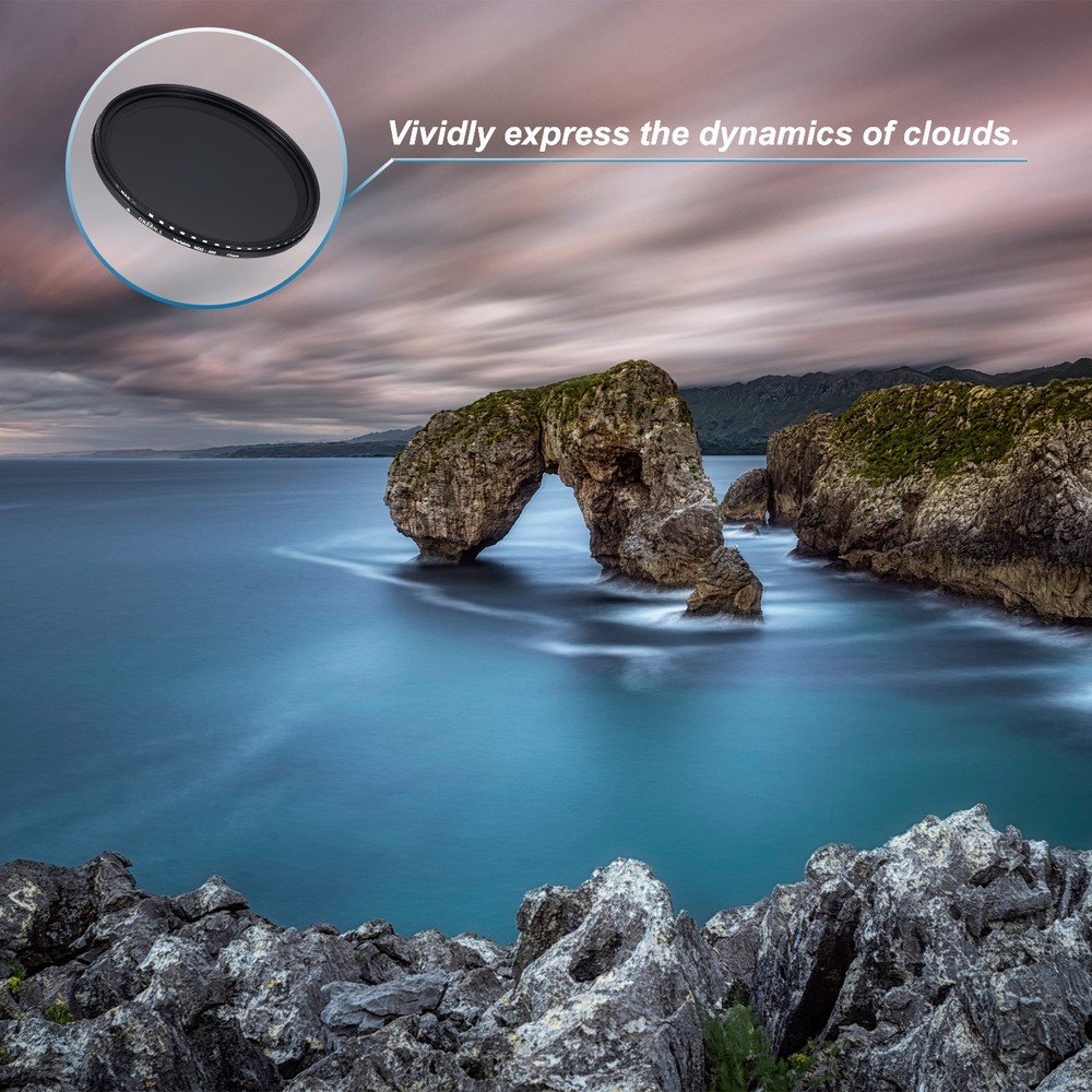 ND2-400 Lens Filter Variable Neutral Density Lens Filter 77mm 2 Pcs