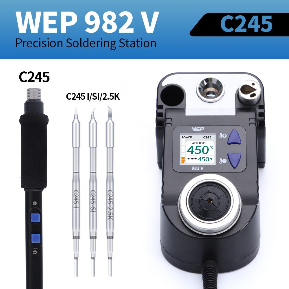 WEP 982V Precision Digital Soldering iron Station C245 ironTips soldering gun