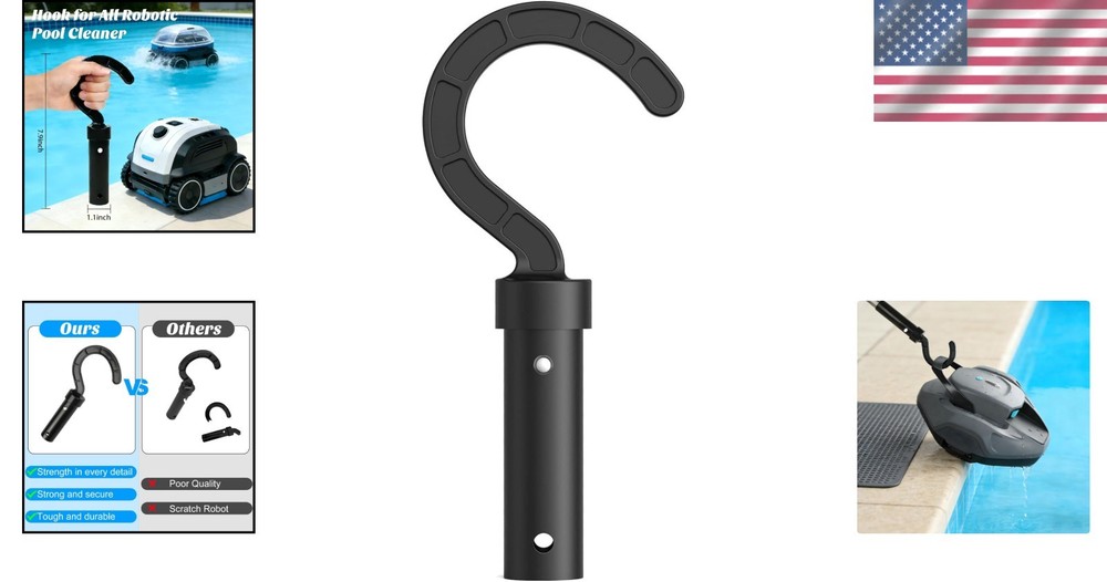 Versatile Pool Cleaner Hook - For Cordless, Above Ground & Underwater Use, 3.7"L