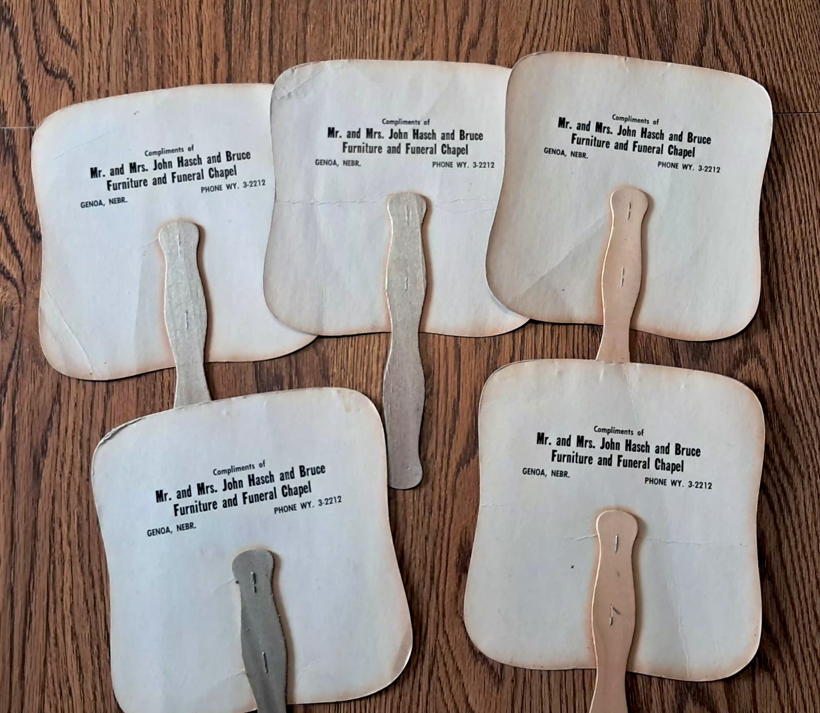 8 VINTAGE FUNERAL FANS PAPER ADVERTISING FANS (3) TRI-FOLD CHRISTIAN RELIGION