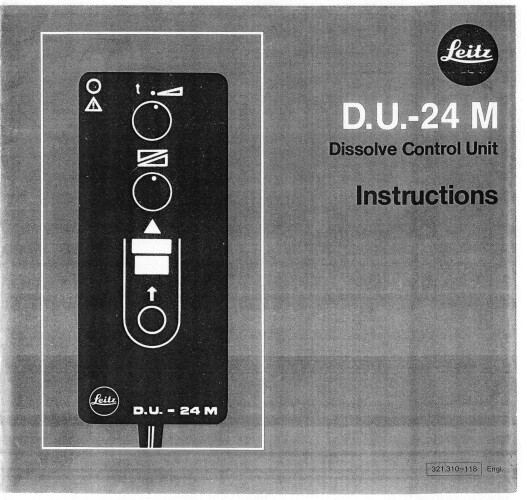 Leitz D.U.-24 M Dissolve Control Unit Instruction Manual Reprint