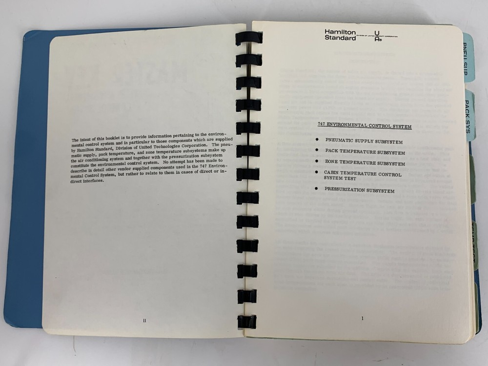 Master Key 747 Environmental Control System Manual Hamilton Std Utd Technology