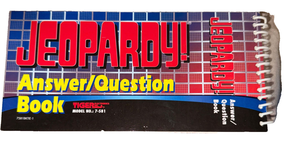 Tiger Electronics Jeopardy Handheld Game With Answer/question Book + Instruction