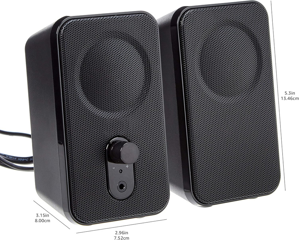 Ac-Powered Computer Speakers for Desktop or Laptop PC with Volume Control, Headp