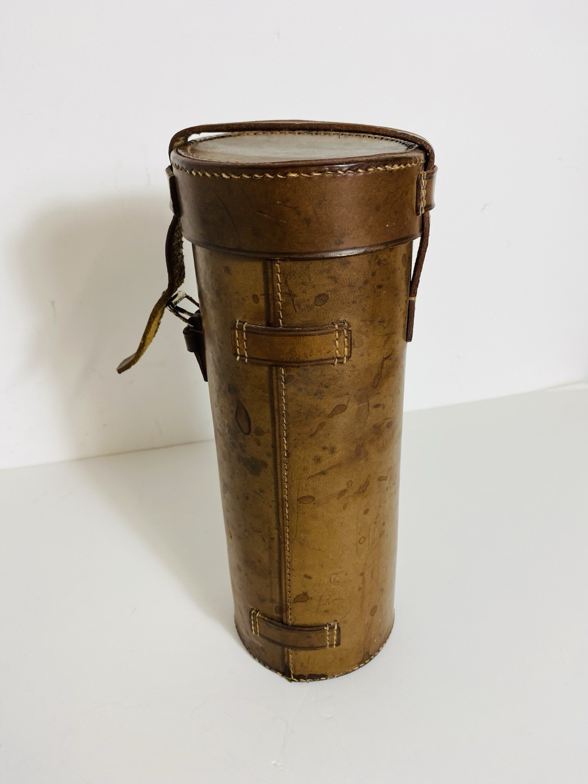 Antique leather scroll case / document tube W & J Milne Edinburgh