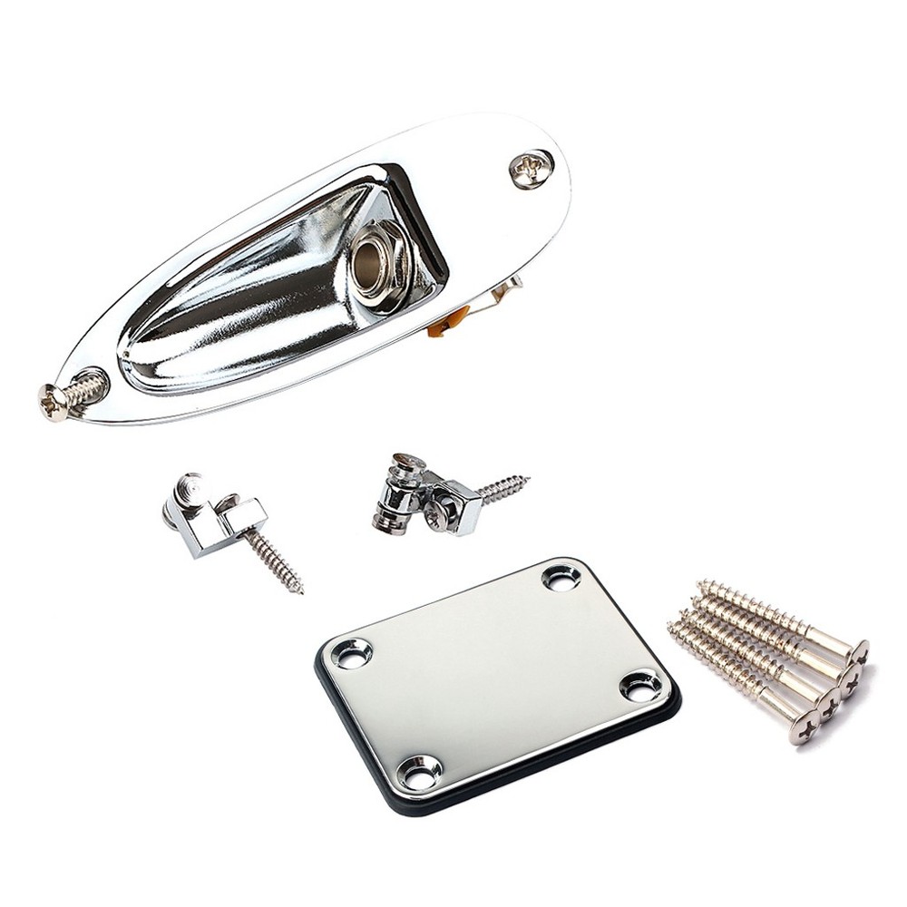Guitar Roller String Tree Retainer Neck Plate Output Jack Plate with Screws