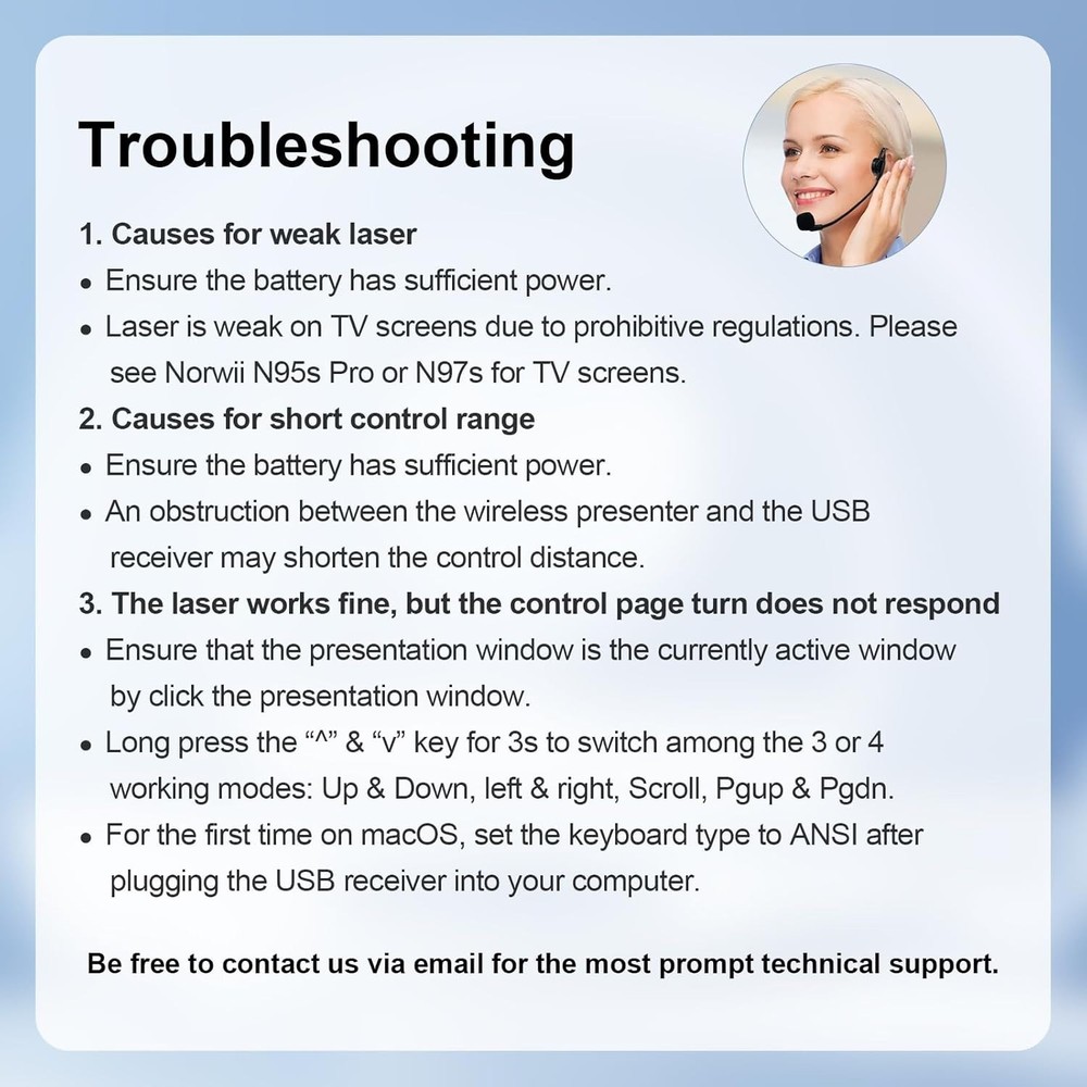 N27 White Presentation Clicker - Customizable Remote for PowerPoint Excellence