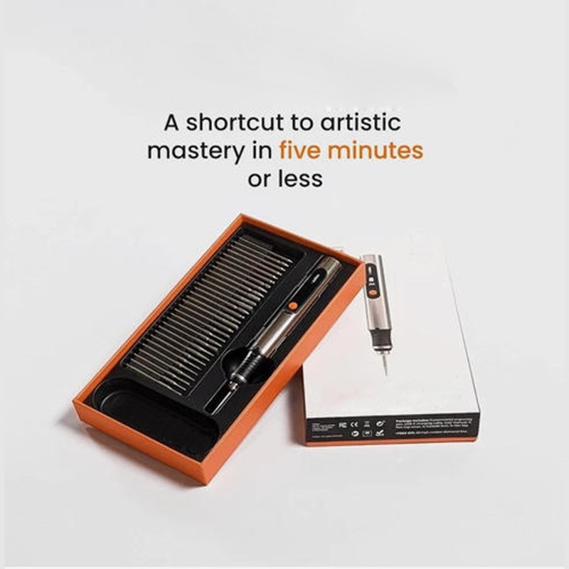 USB Rechargable Engraving Pen with 30 Bits Mini Electric DIY Engraver Cordless