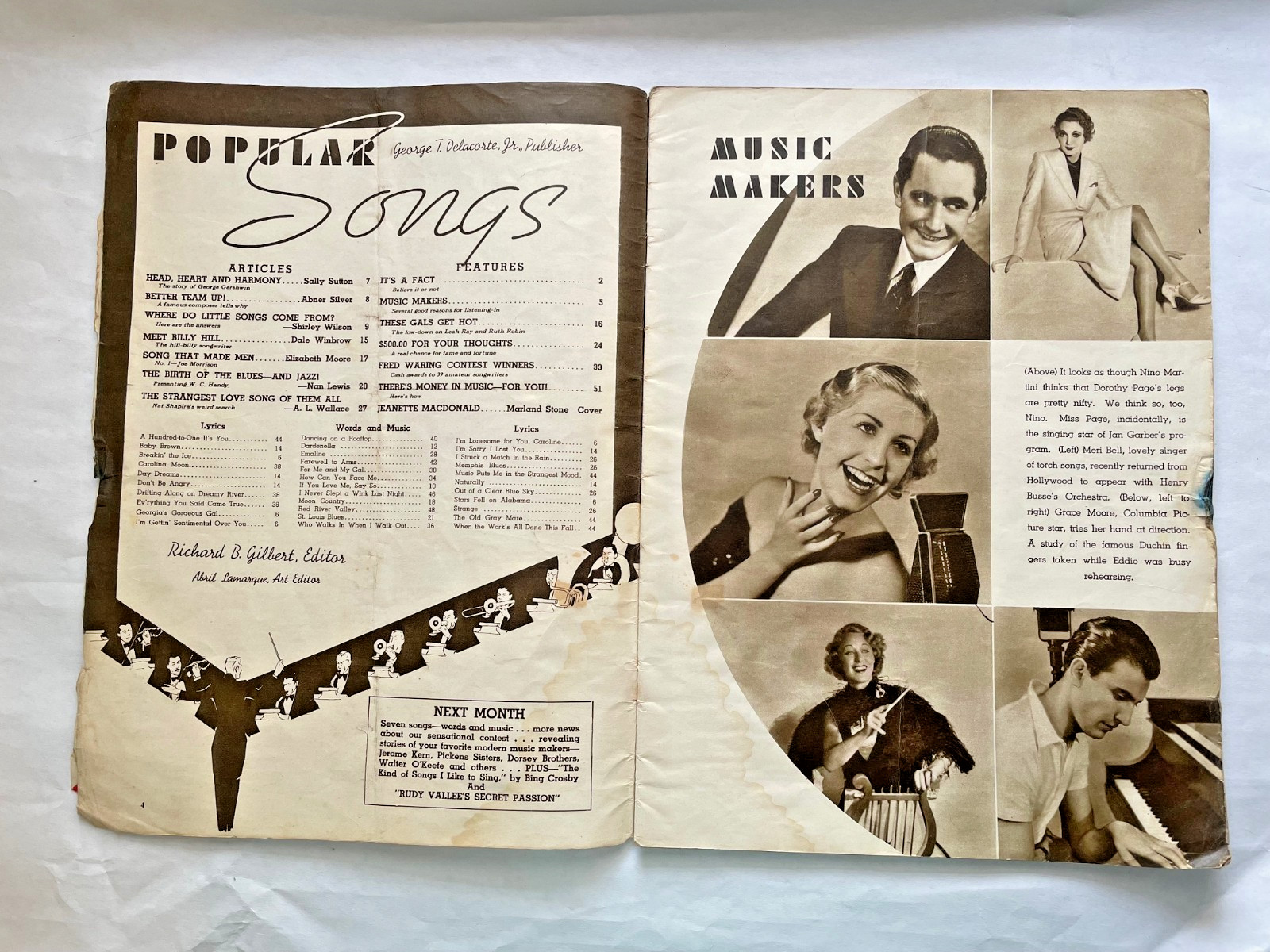 Popular Songs Magazine Feb Bing Crosby Contest Vintage Sheet Music Ads 1930s