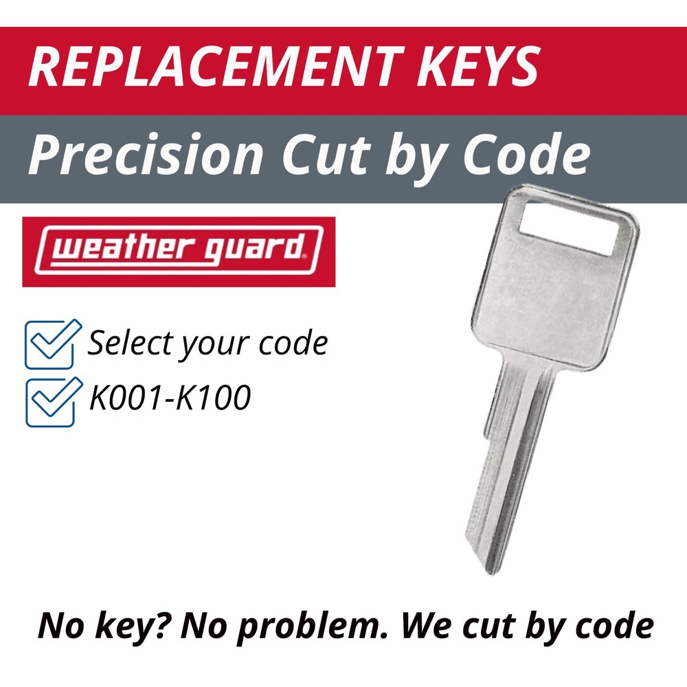 Weather Guard Toolbox Keys Replacement Key Cut to your Code K001-K100