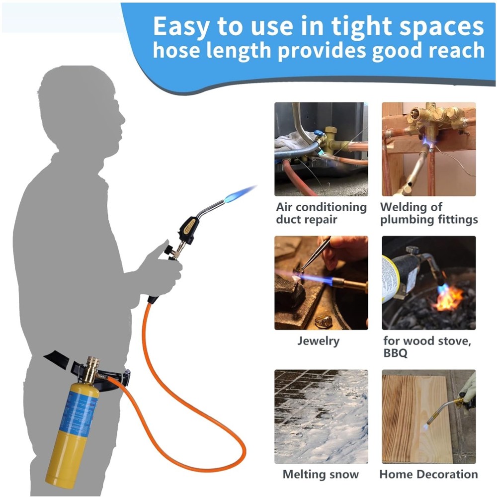 Propane Torch Kit - 3600℉ Heat, MAPP Gas, Trigger Start