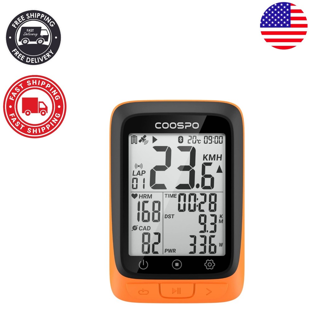Waterproof Cycling Computer with 2.4” LCD Display - GPS Tracker & Bluetooth Sync