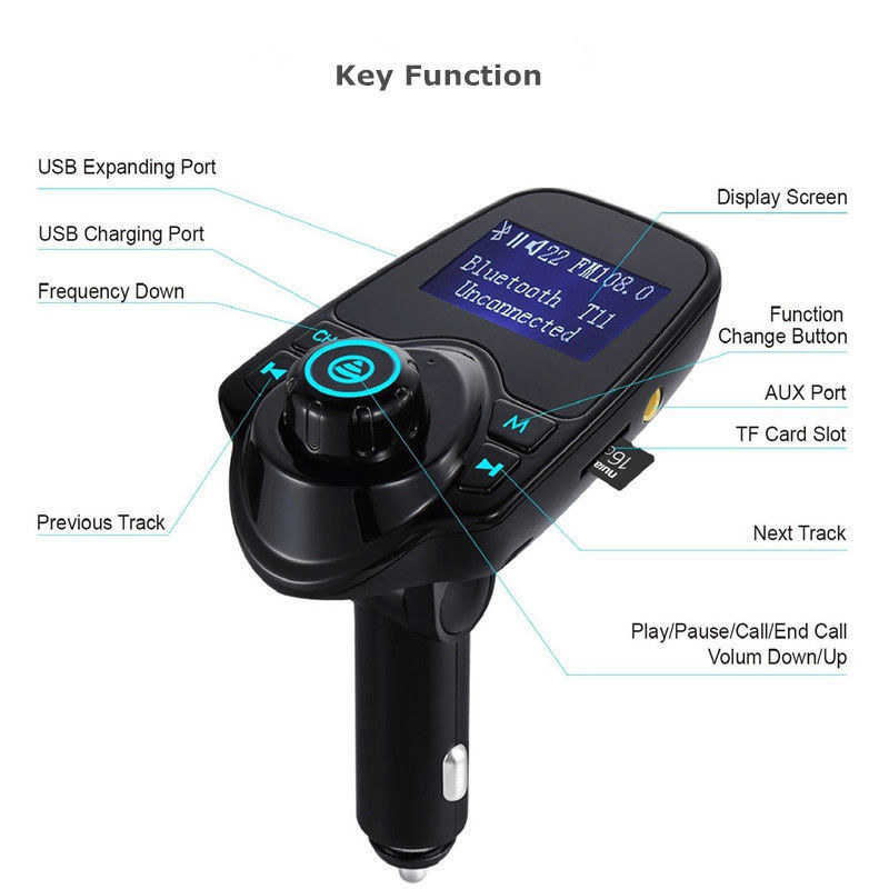 Bluetooth 4.0 Wireless FM Transmitter for iPhone7 6S Samsung Galaxy S8+S7 LG V20