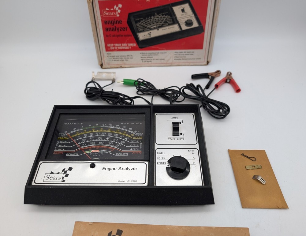 VTG Sears Engine Analyzer Model 161 2161 12 Volt Ignition 4~6~8 Cylinders Nice!