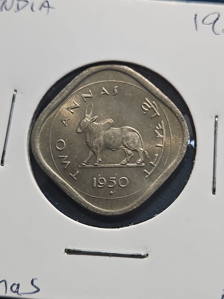 India 1950  2 Annas Coin (KM.#4)