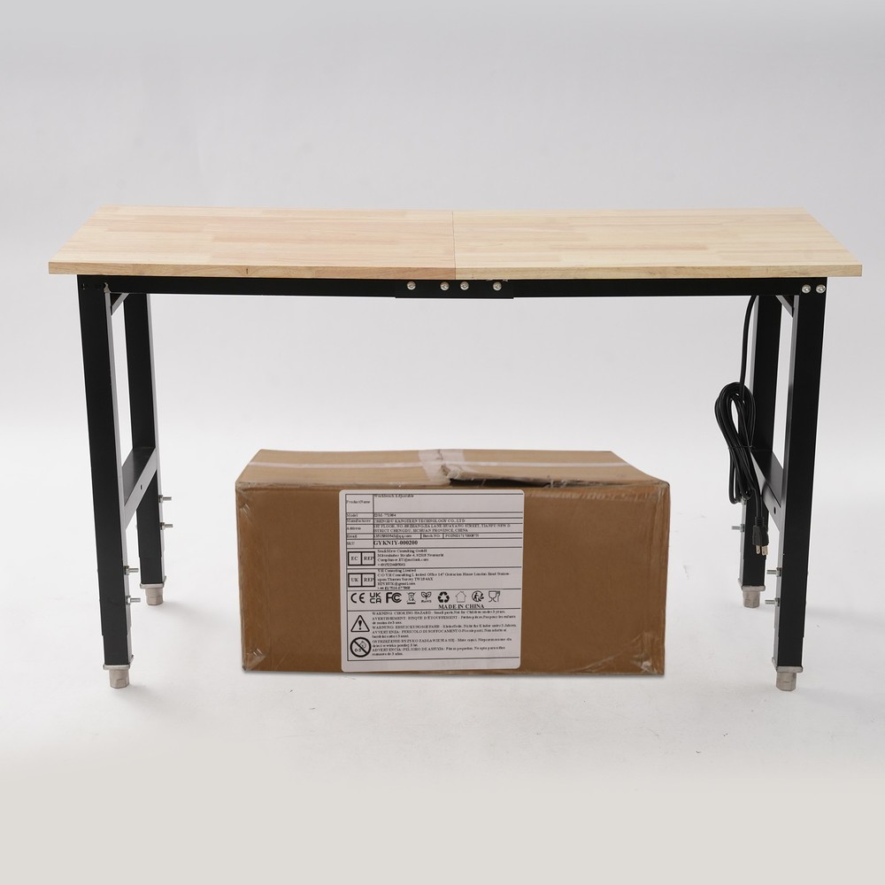 Adjustable Workbench Heavy-Duty Work Table Freestanding Rectangular Work Bench
