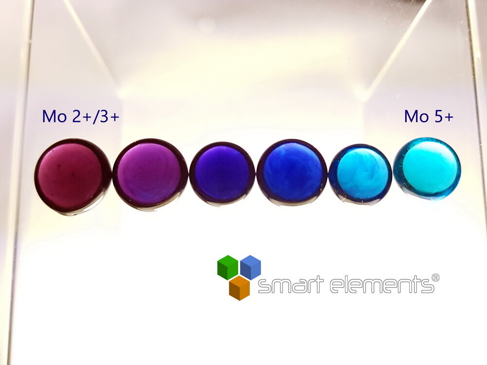 Molybdenum oxidation state transition glass bead Set - 6 beads