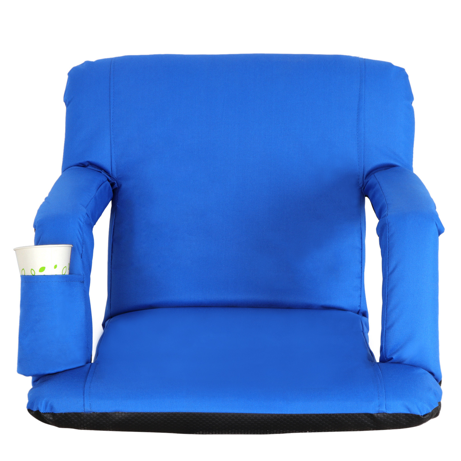Portable 2 Pieces Stadium Seat Chairs Gym Reclining 5 Adjustable Positions Blue