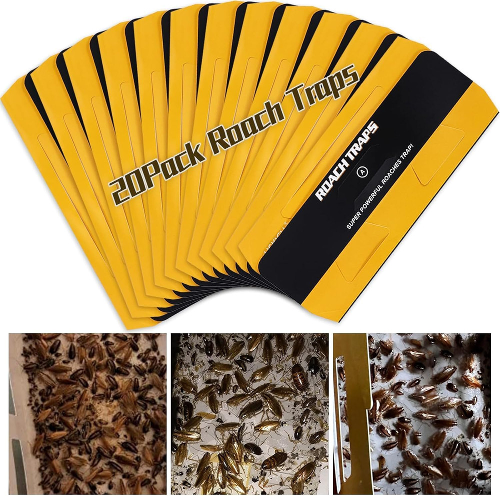 20 Pack Roach Traps, Cockroach Traps Indoor Home, Glue Roach Traps, Child & Pets