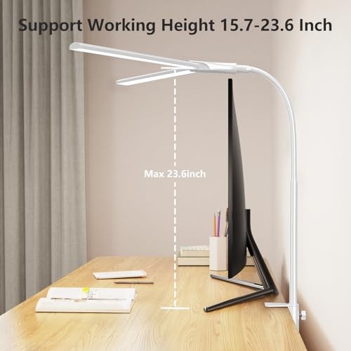 LED Double Head Architect Lamps, Extra Bright Workbench Office Lighting, White