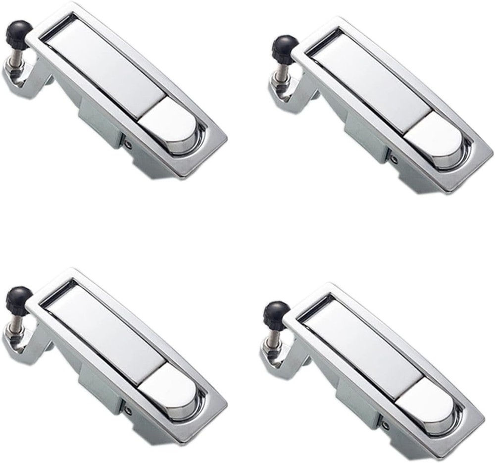 4 PCS Compression Latch Lock Non-Locking Zinc Alloy Flush Lever Silver