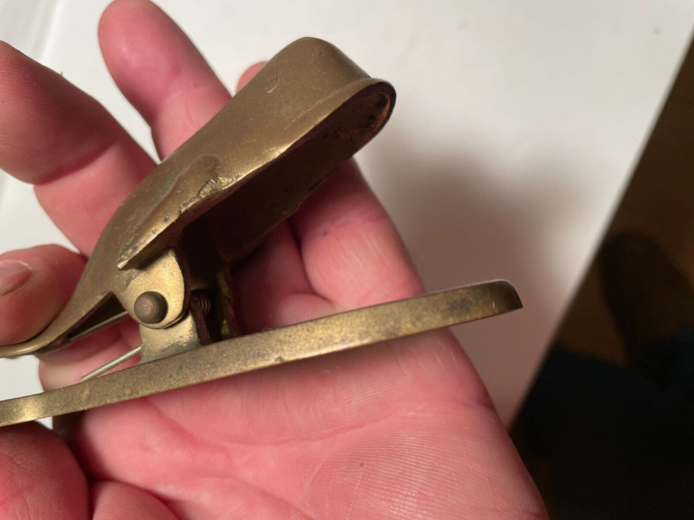 Vintage Soild Brass Whale Note Holder