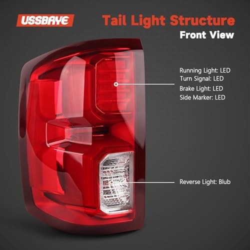 Led Tail Light Compatible with 2016 2017 Left Driver Side 16-18 Silverado LED