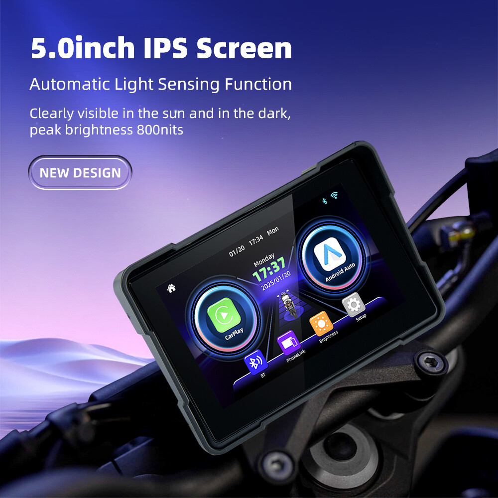 Universal Portable Linux Motorcycle Navigation 5"IPS Screen IP67 Carplay BT5.0