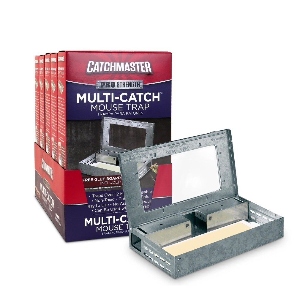 Reusable Pro Series Multi-Catch Mouse Trap with Free Glue Board Solid