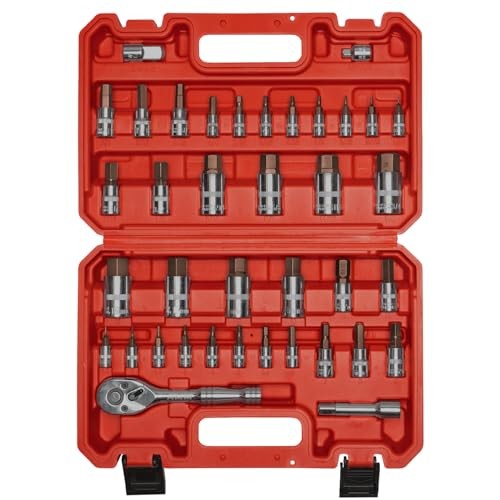 38PCS Master Allen Socket Set，SAE and Metric Hex Bit 38PC Allen Socket Set
