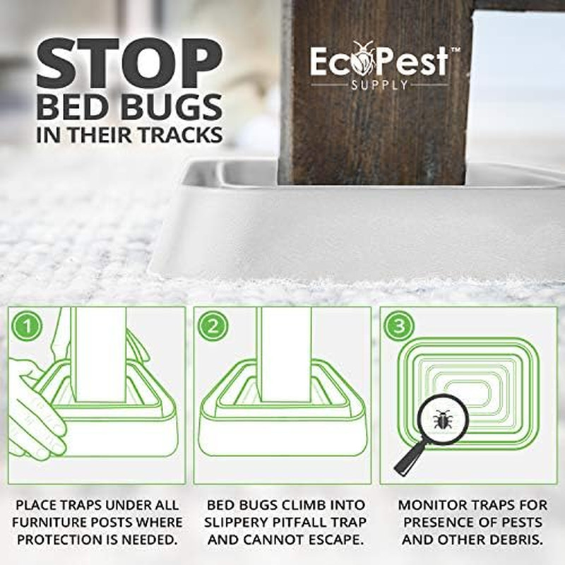 Bed Bug Interceptors – 4 Pack | Bed Bug Blocker (XL) Interceptor Traps (White) |