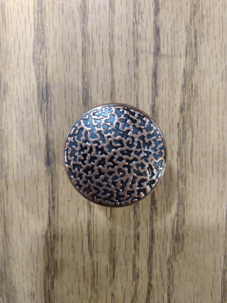 NOS Brass Drawer Pulls Cabinet Knobs Round 1" Diameter Vintage 3/4" Tall