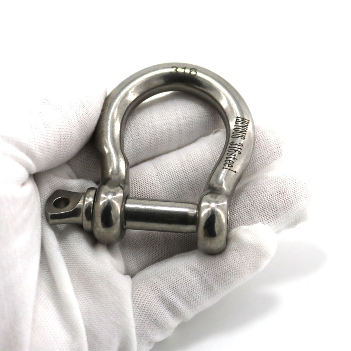 316 Stainless Steel Marine 3/8 in Bow Shackle D Ring, 2-Pack