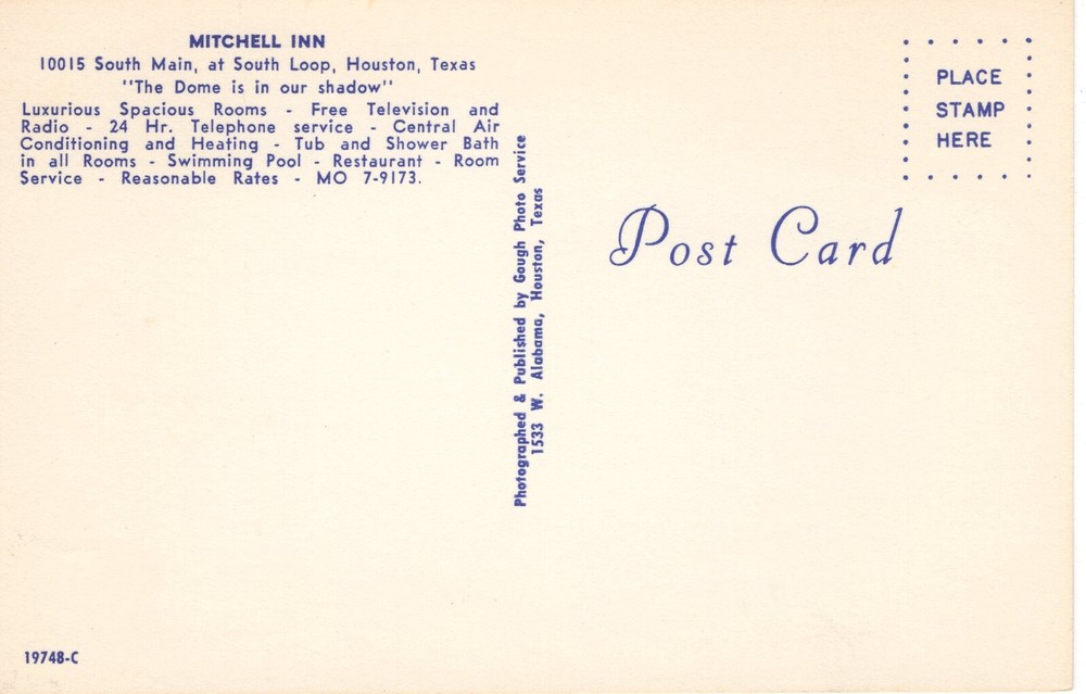 MITCHELL INN, HOUSTON, TX - PC4855