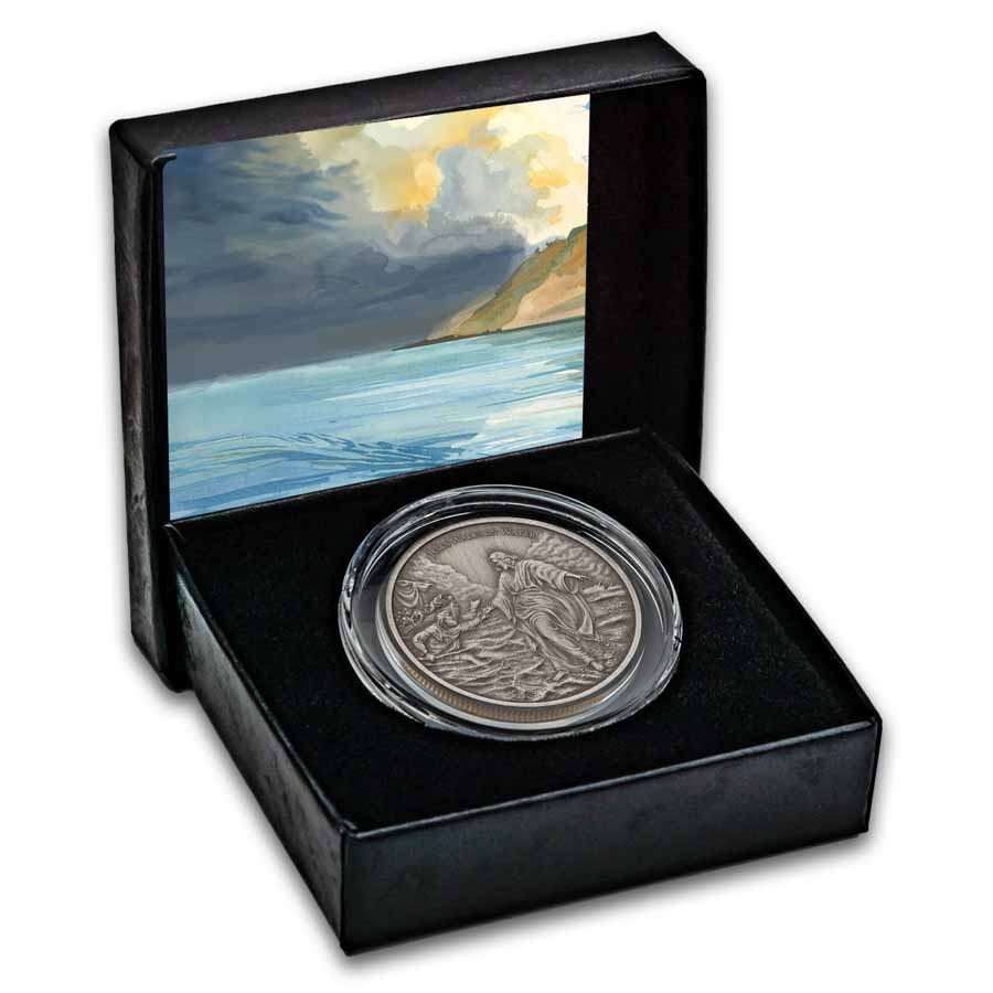 2026 Niue 1 oz Silver Antique Wonders of Christ: Walking on Water