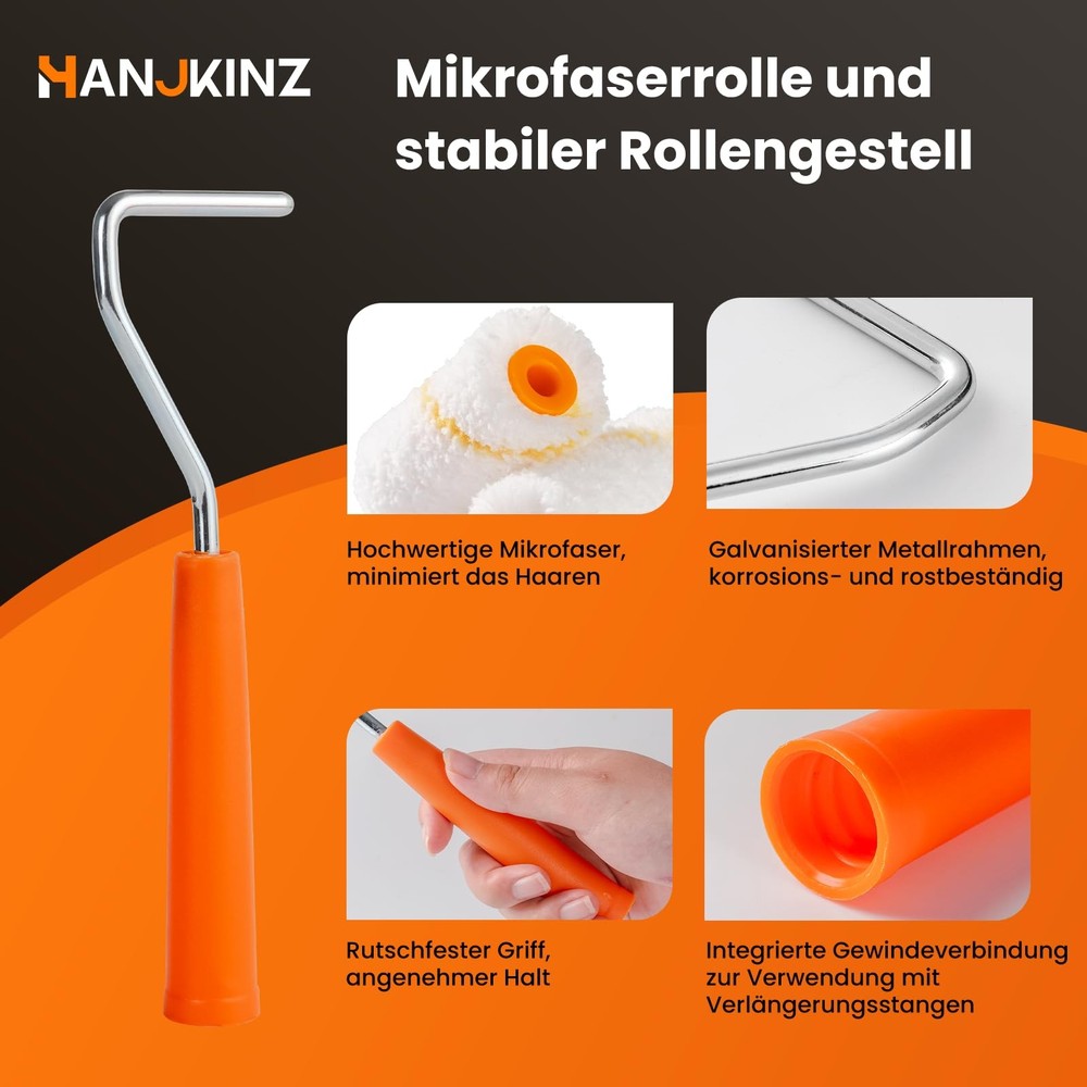 Paint Roller kit, 2 Inch 15 Pack Small Paint Roller Kit with Microfiber Paint...