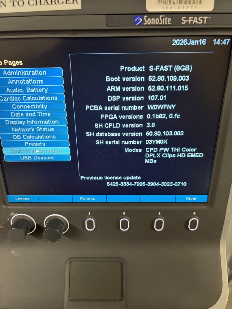 2014 SonoSite S-FAST Ultrasound System