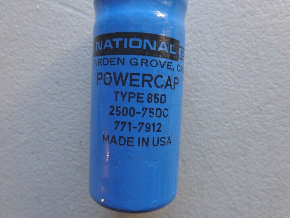 NATIONAL POWERCAP TYPE 85D CAPACITOR 2500-75DC 7717912