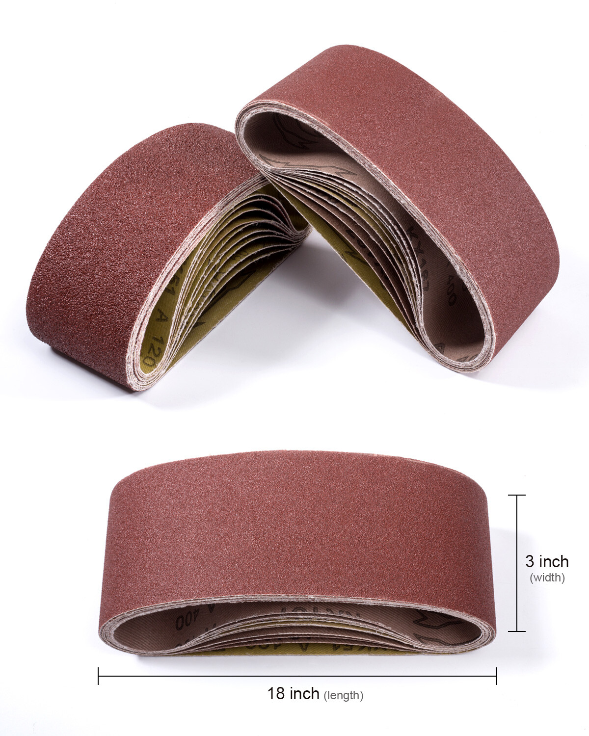 27 PACK 3"x18" Sanding Belts 40 60 80 120 150 180 240 320 400 Grit Belt Sander