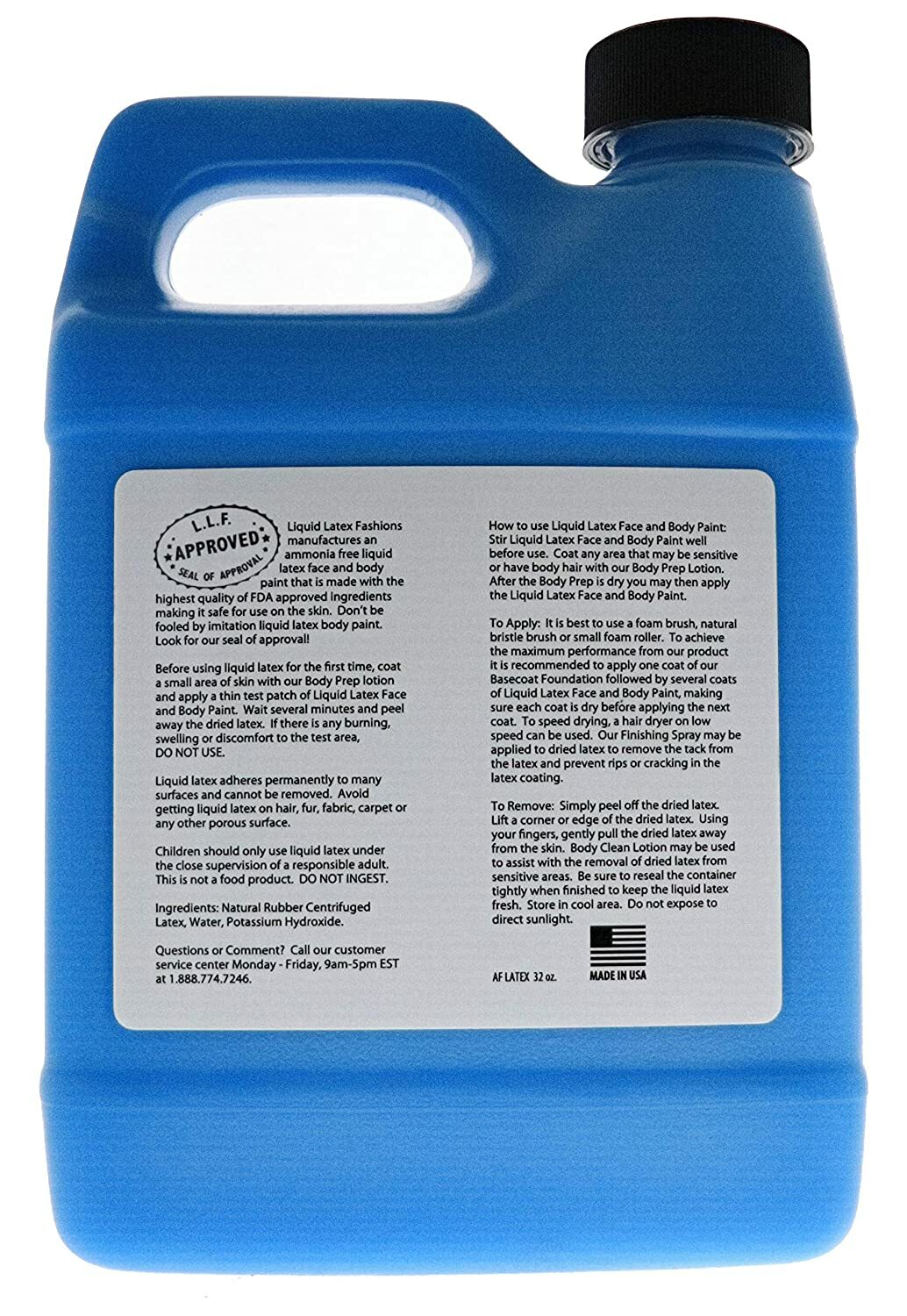 Liquid Latex Fashions Body Paint, Blue, 32oz