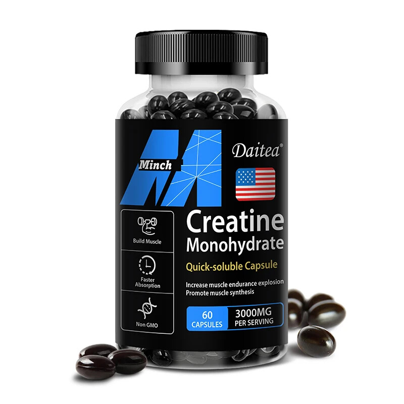 Creatine Monohydrate Capsules - 120 Capsules, 3,000mg per Serving