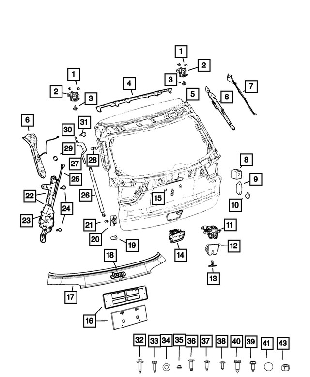 Genuine Mopar Lift-Gate Opening Panel Left 68320031aa