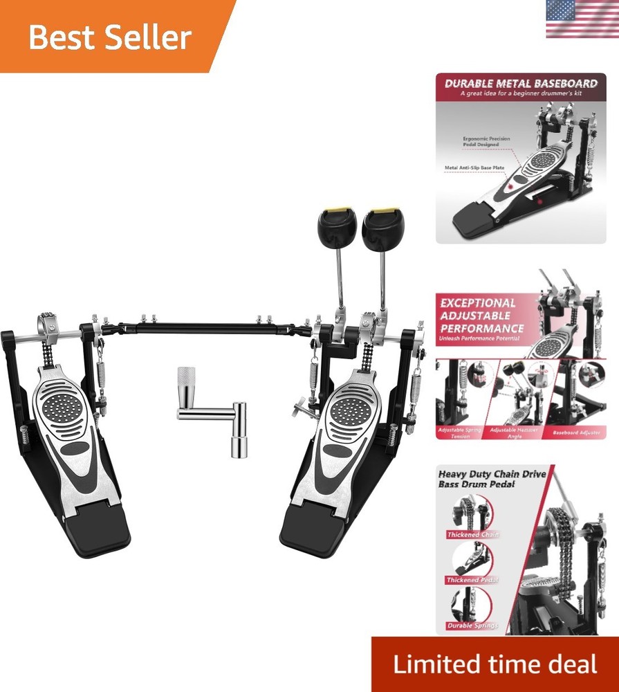 Versatile Double Bass Drum Pedal with Customizable Features for All Genres