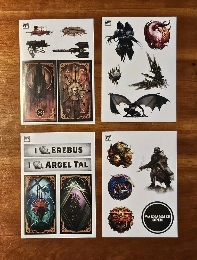Warhammer Open Chaos Sticker Sheets - Erebus, Argel Tal