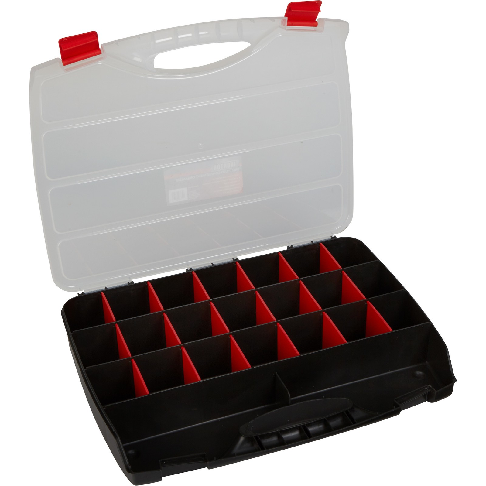 Ironton Plastic Organizer, 19in.W x 15in.D x 3in.H, 21 Adjustable Compartments